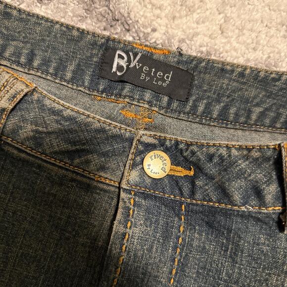 Dark denim midi maxi skirt side slit Y2K 90s fits like size medium by Lee - Picture 3 of 8